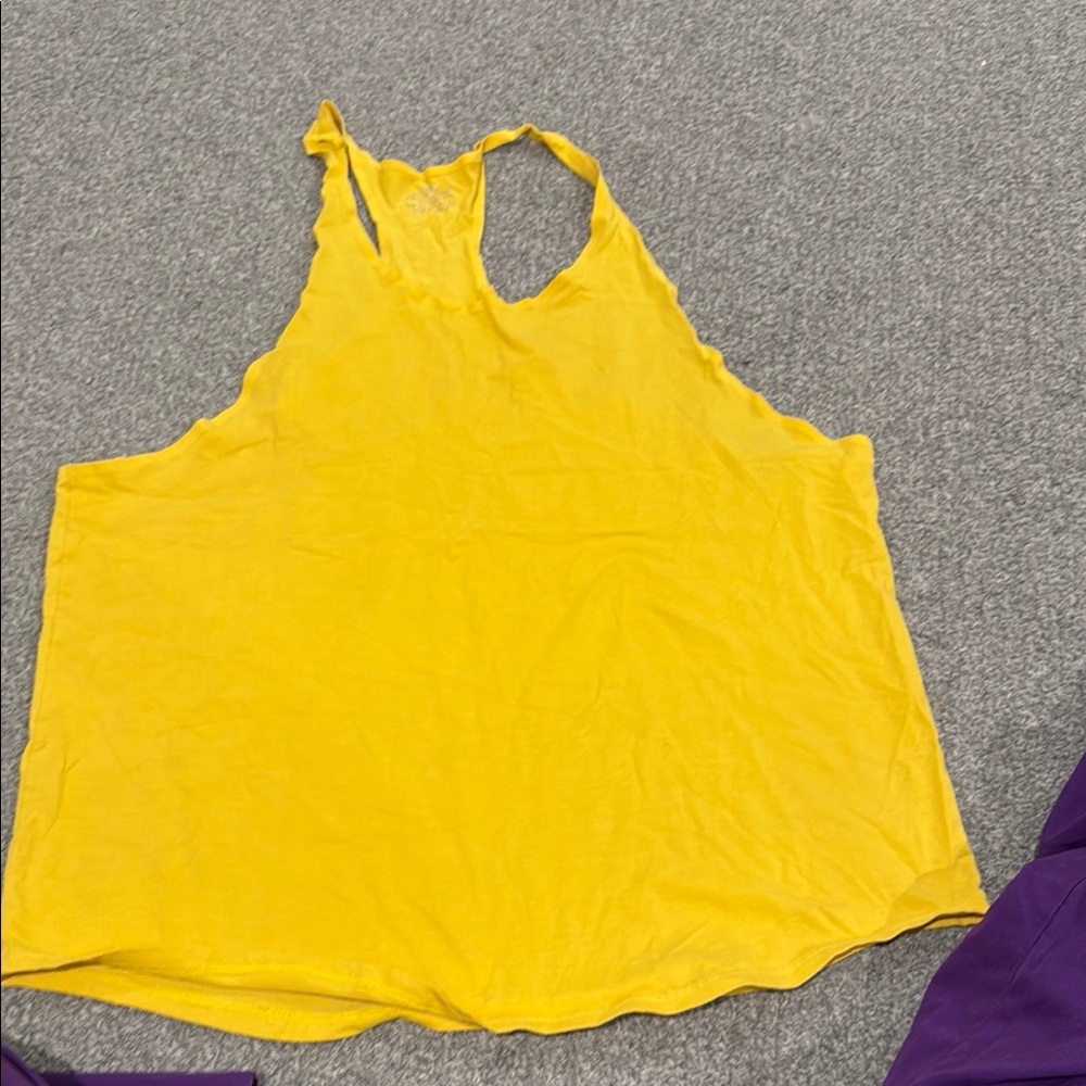 Jed North Yellow Asymmetrical Backless Tank Top